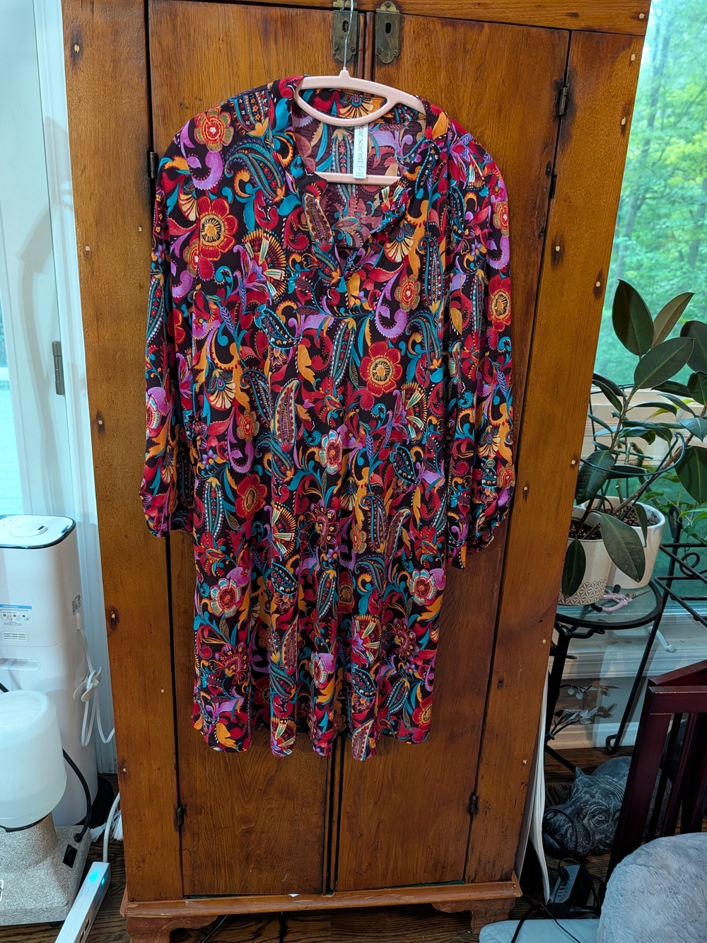 Vibrant Dear Scarlett Lizzie Dress Rich Brown With Multicoor lPaisley & Floral